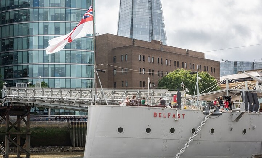 Image 1: Go On-Board HMS Belfast & Westminster Sights Walking Tour