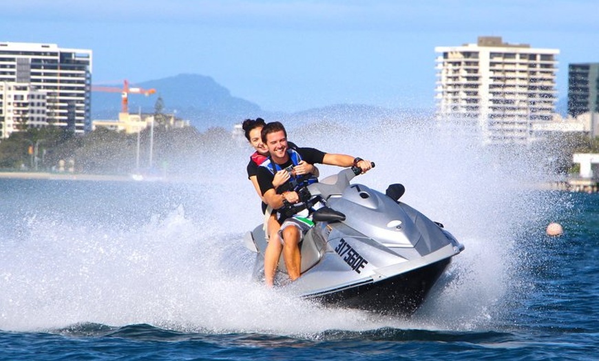 Image 1: 1hr JetSki Tour Gold Coast - No Licence Required - Self Drive - Sur...