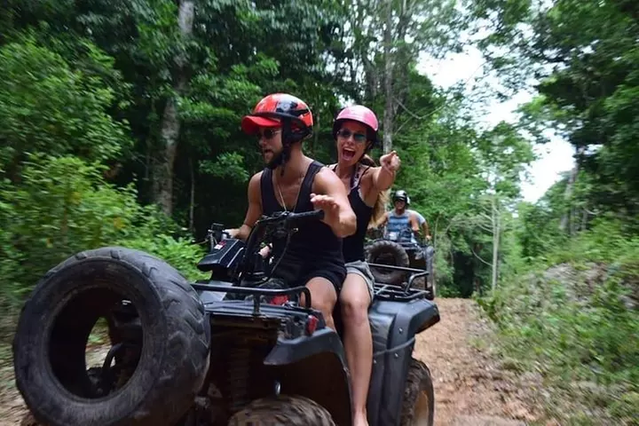 Amazing Experience ATV (shared), Zipline and Cenote + Round Transpo...