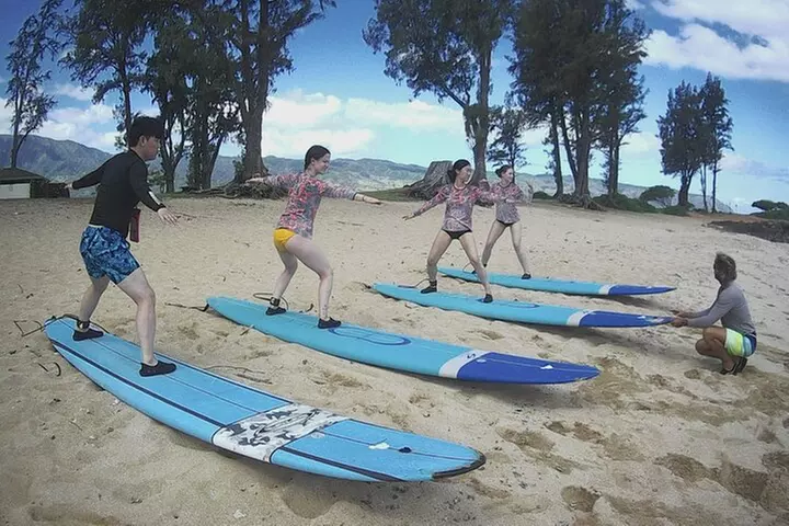 Group Surf Lessons for beginners on the North Shore of Oahu