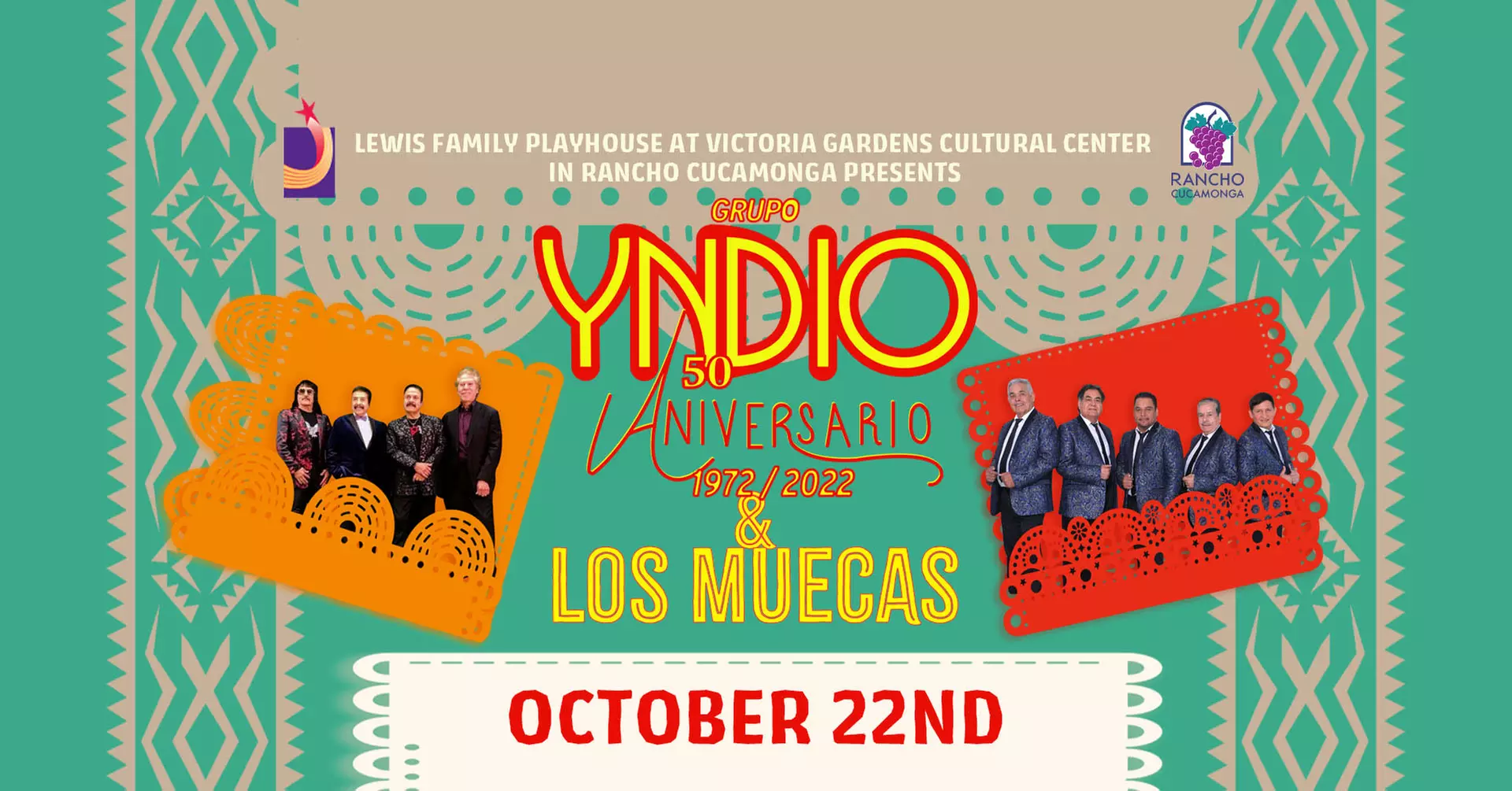 Grupo Yndio & Los Muecas - Saturday, Oct 22, 2022 / 8:00pm - Primary Image