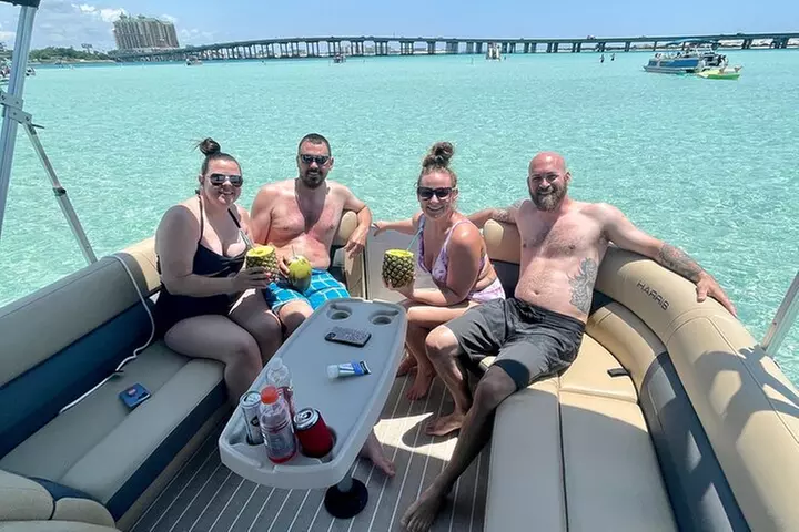 Private Crab Island Pontoon Charter with Inflatables