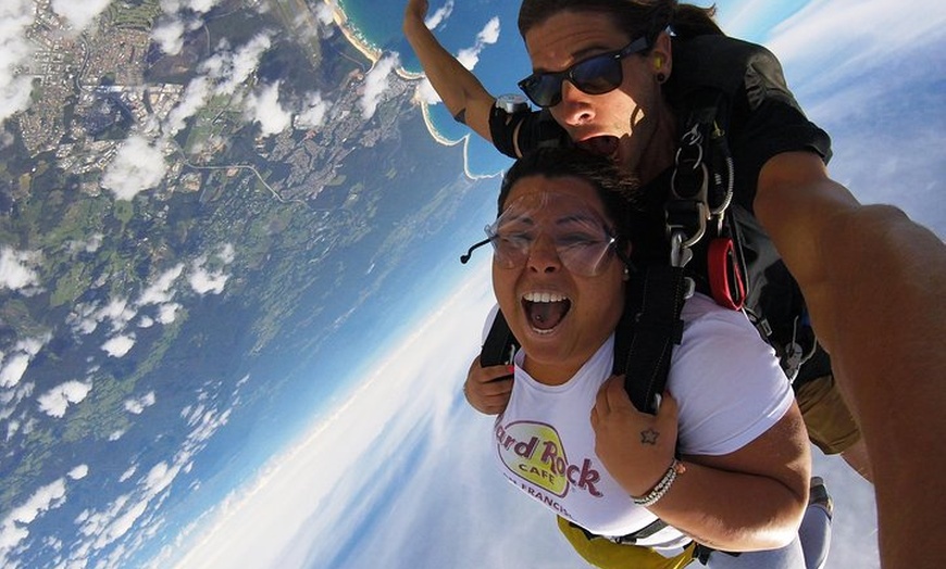 Image 1: Coffs Harbour Ground Rush or Max Freefall Tandem Skydive on the Beach