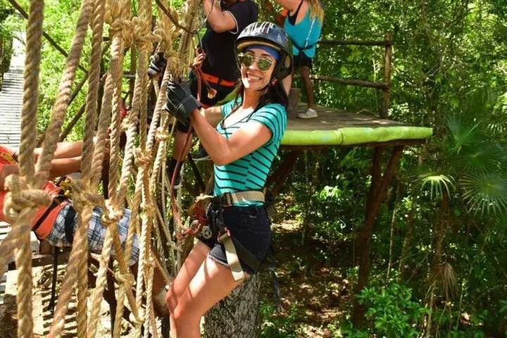 Amazing Experience ATV (shared), Zipline and Cenote + Round Transpo...