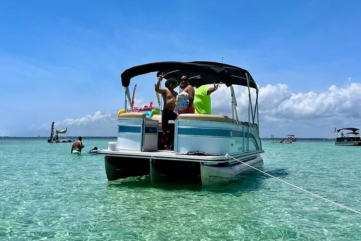 Private Crab Island Pontoon Charter with Inflatables