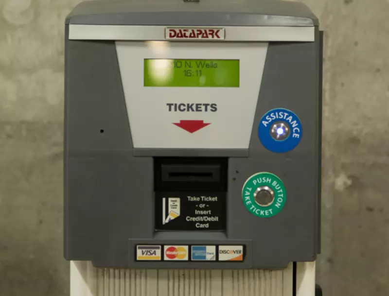 Parking at 210 N. Wells St. Self Park Garage
