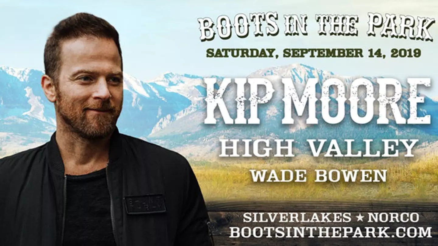Boots in the Park With Kip Moore, High Valley & More - Saturday, Sep 14, 2019 / 3:00pm-11:00pm - Primary Image