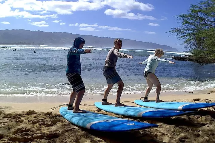 Group Surf Lessons for beginners on the North Shore of Oahu