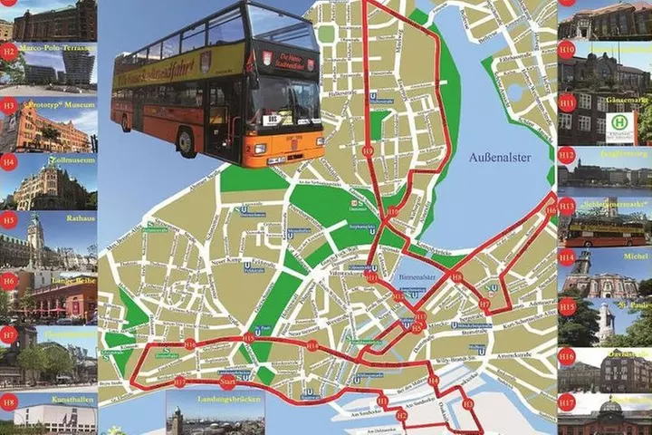 Stadtrundfahrt Hamburg im Doppeldecker Bus Hopp on/Hopp off Tagesticket - Primary Image