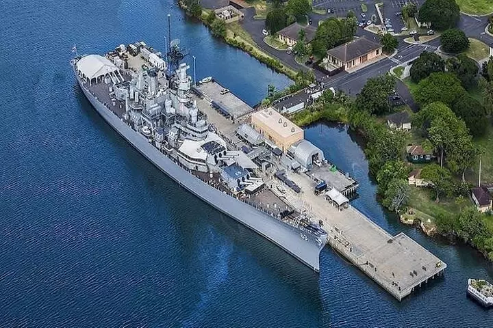 Battleships of WWII at Pearl Harbor from Waikiki