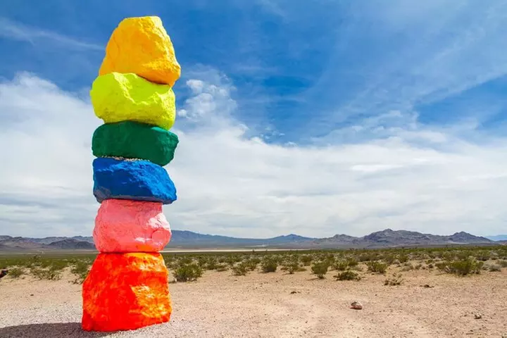 California Desert, Seven Magic Mountains and Las Vegas Sign