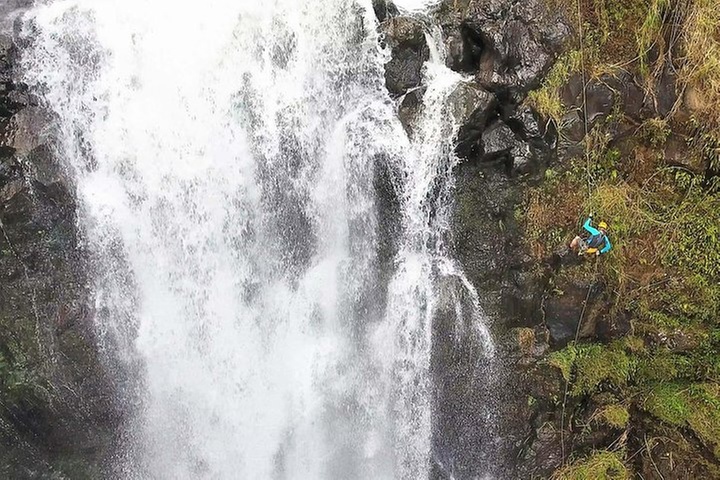 Waterfall Rappelling at Kulaniapia Falls: 120 Foot Drop, 15 Minutes...