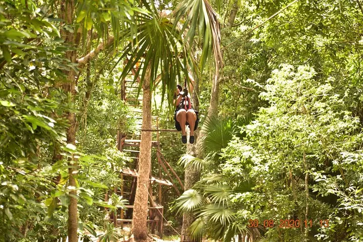 Amazing Experience ATV (shared), Zipline and Cenote + Round Transpo...