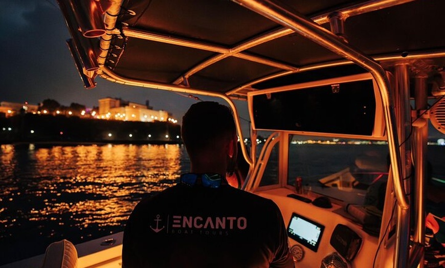 Image 16: Private Old San Juan Bay Boat Sunset-Night Cruise