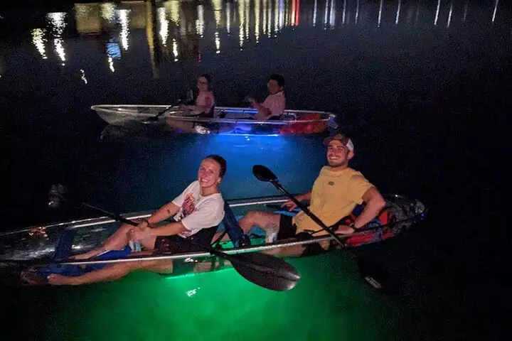 Date Night LED Glow Clear Kayak or Paddleboard & Champagne