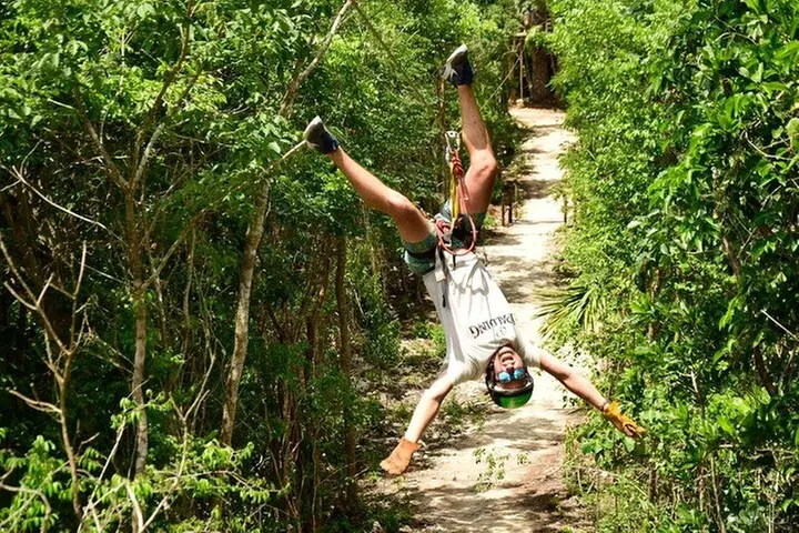 Combo 3X1 Jungle ATV Single, Ziplines & Cenote from Playa del Carme...