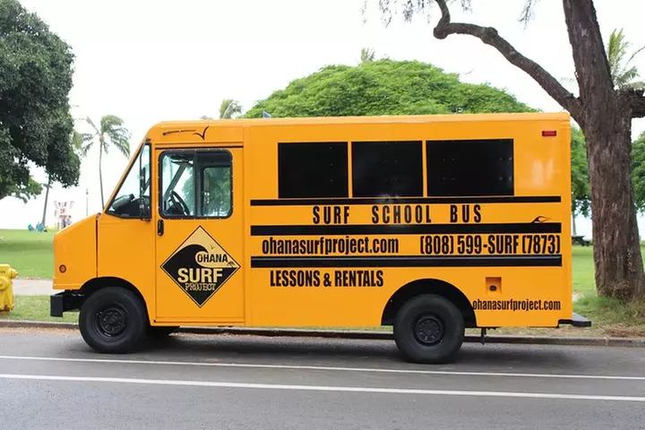 Exclusive Group Surfing Lesson with Waikiki Courtesy Shuttle