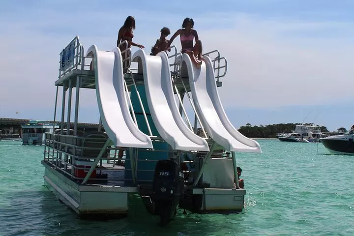 Okaloosa Island Half Day Triple Slide Pontoon Boat Adventure
