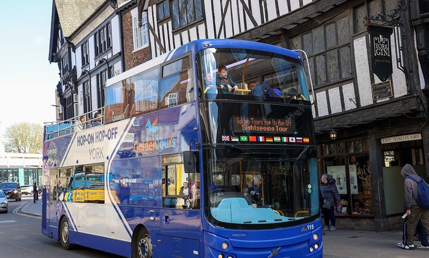 Image 1: Golden Tours York Hop-on Hop-off Open Top Bus Tour with Audio Guide