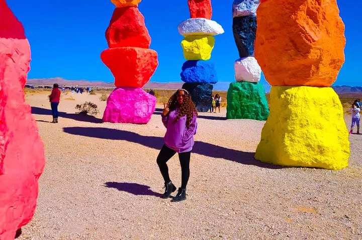 California Desert, Seven Magic Mountains and Las Vegas Sign