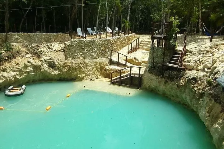 Amazing Experience ATV (shared), Zipline and Cenote + Round Transpo...