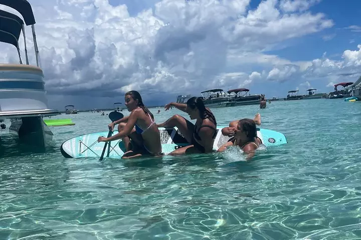 Private Crab Island Pontoon Charter with Inflatables