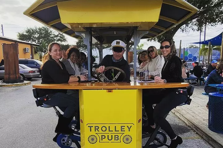 Party Bike through St. Pete with Bar+Mural Stops on Trolley Pub