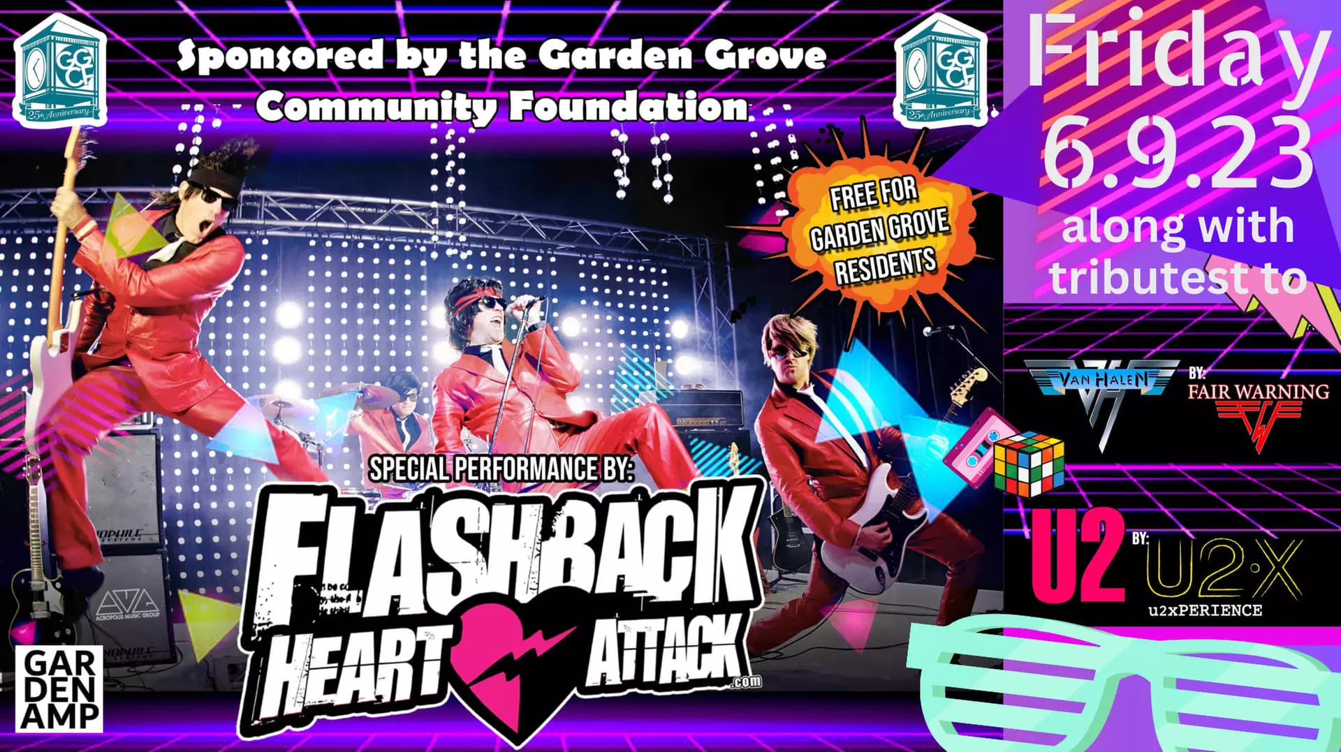Flashback Heart Attack with Van Halen and U2 Tributes - Friday, Jun 9, 2023 / 6:00pm - Primary Image