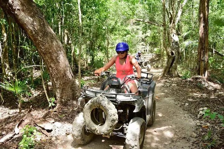 Combo 3X1 Jungle ATV Single, Ziplines & Cenote from Playa del Carme...