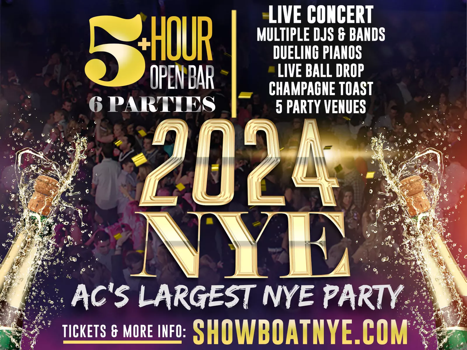 New Year's Eve in Atlantic City - AC's Biggest Party - Sunday, Dec 31, 2023 / 9:00pm - Primary Image