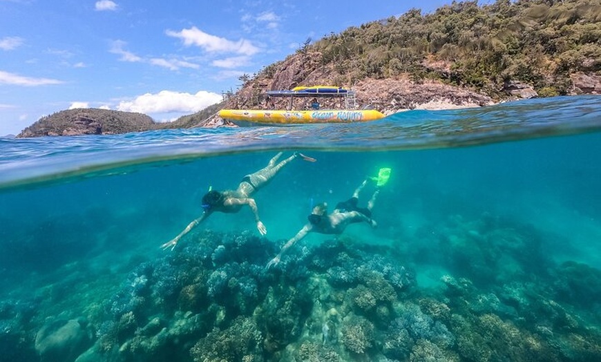 Image 2: Ocean Rafting: Whitehaven Beach, Snorkelling & Hill Inlet Lookout