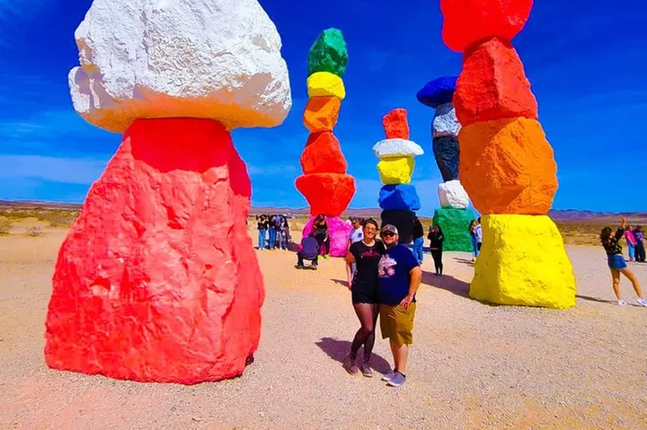 California Desert, Seven Magic Mountains and Las Vegas Sign