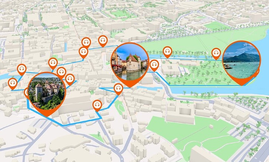 Image 2: Annecy Visite audioguidée à pied 1h et 20 commentaires audios