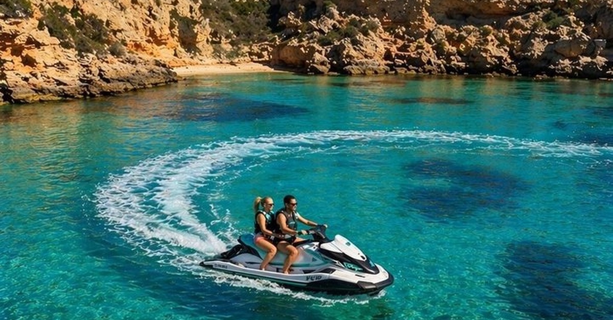 Tour en moto de agua por calas secretas en Ibiza