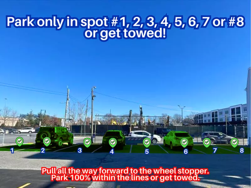 Parking at 891 E. 1st St. Lot - Spots #1, 2, 3, 4, 5, 6, 7 or #8 Only - Primary Image