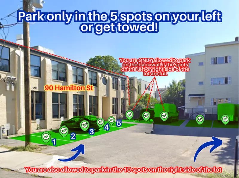Parking at 90 Hamilton St. - Lot