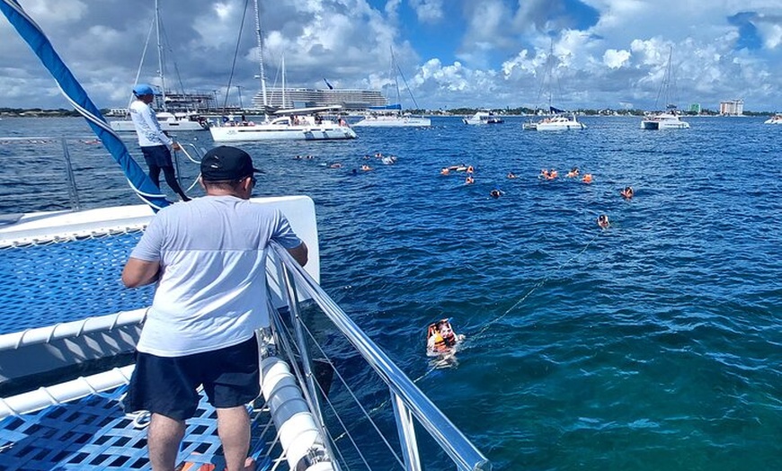 Image 9: Catamaran Adventure Isla Mujeres with Snorkeling and Beach Club