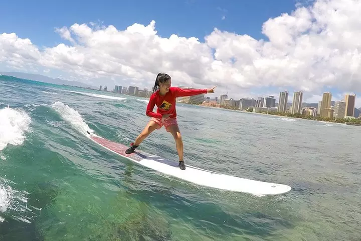 Semi-Private Surfing Lesson with Waikiki Courtesy Shuttle