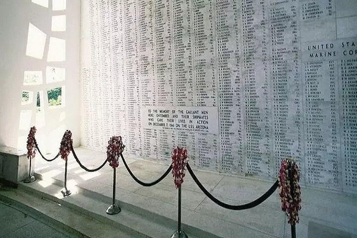 Battleships of WWII at Pearl Harbor from Waikiki