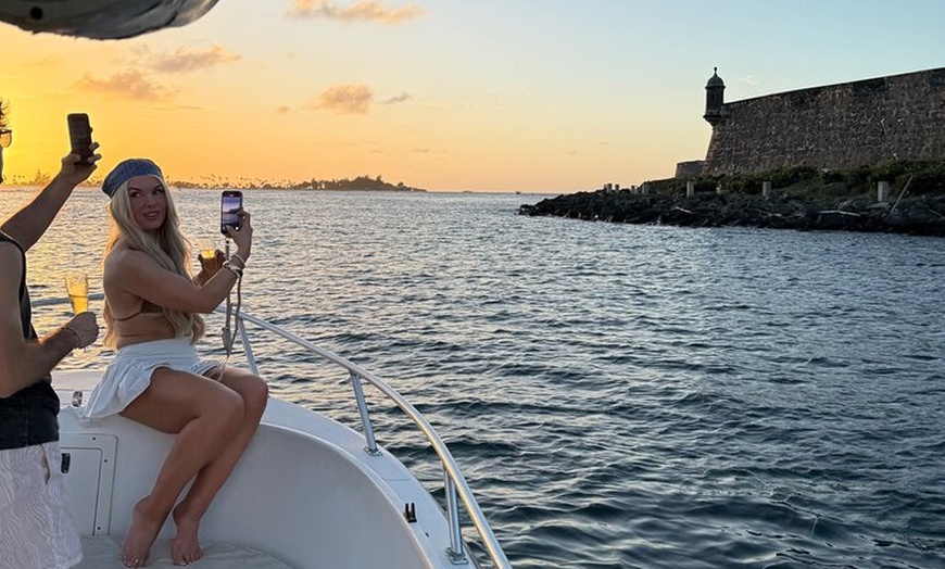 Image 7: Private Old San Juan Bay Boat Sunset-Night Cruise