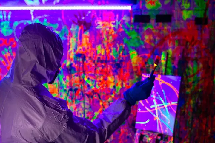 Glow in the Dark Splatter Paint Experience