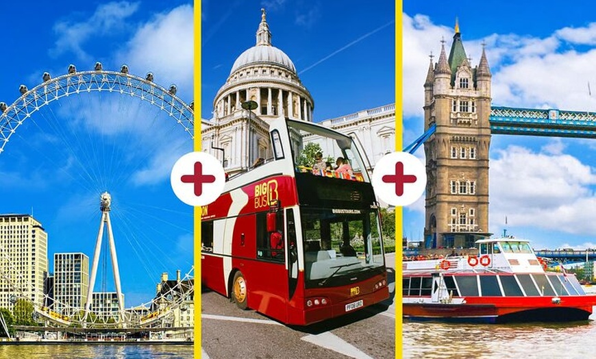 Image 1: London Eye Ticket, Big Bus Hop-on Hop-Off Tour & River Cruise
