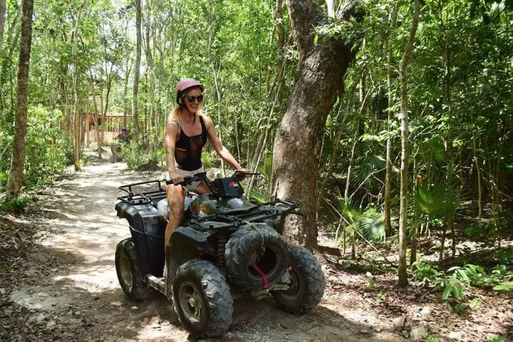Combo 3X1 Jungle ATV Single, Ziplines & Cenote from Playa del Carme...