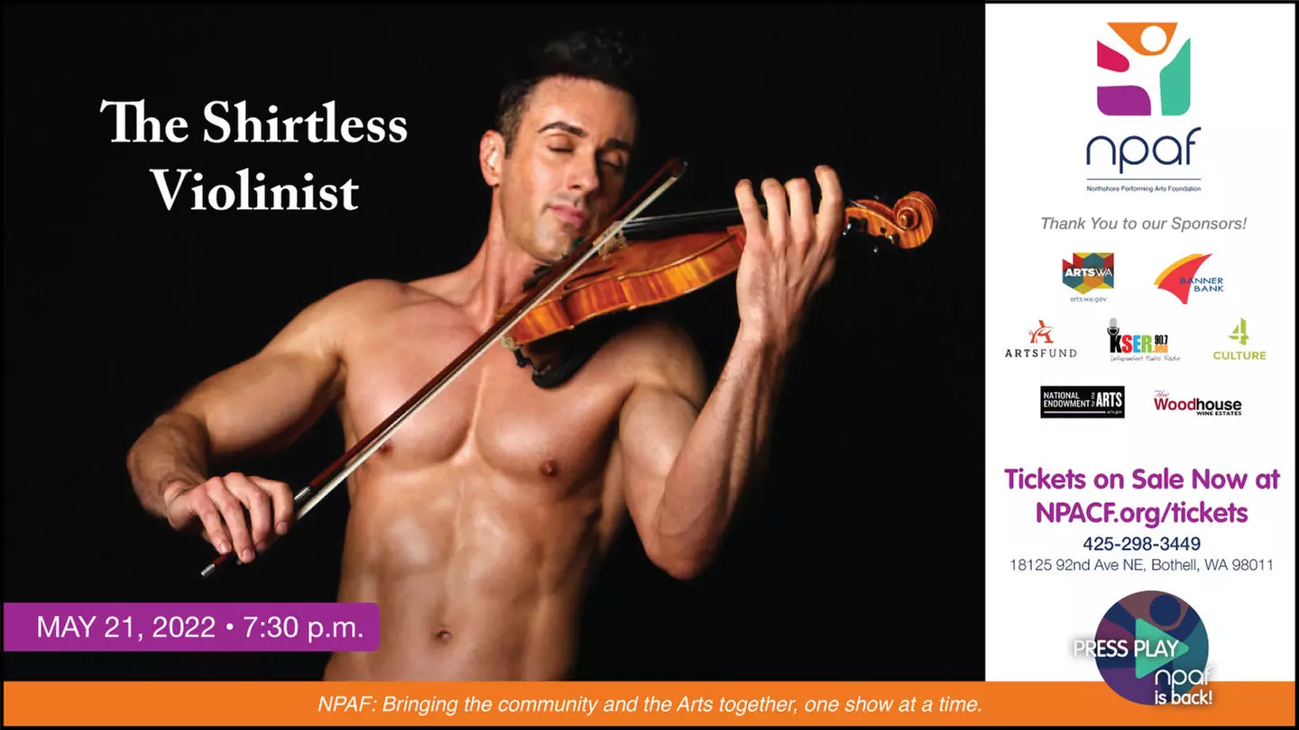 The Shirtless Violinist - Saturday, May 21, 2022 / 7:30pm - Primary Image