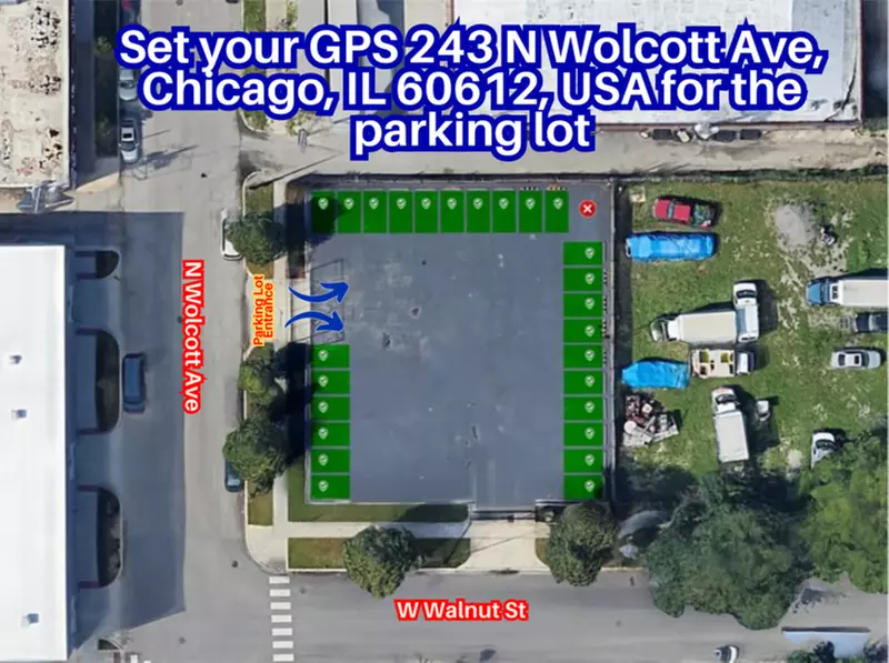Parking at 1850 - 1856 W. Walnut St. Lot