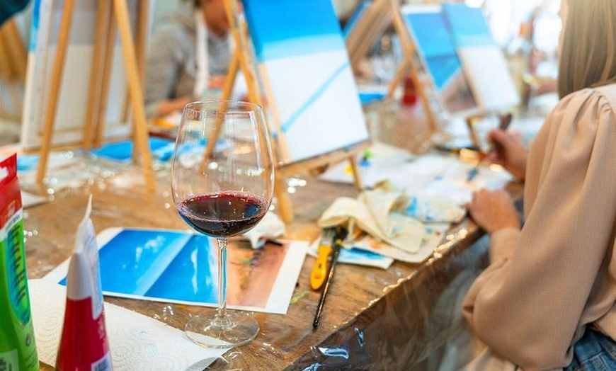 Image 5: Mystery Paint and Sip Night at a Trendy Wine Bar in Atlanta