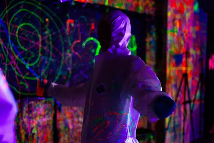 Glow in the Dark Splatter Paint Experience