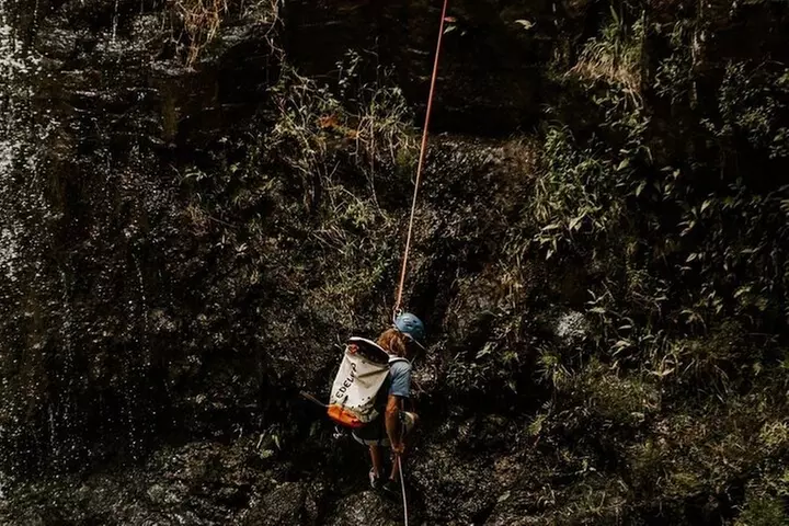 Waterfall Rappelling at Kulaniapia Falls: 120 Foot Drop, 15 Minutes...