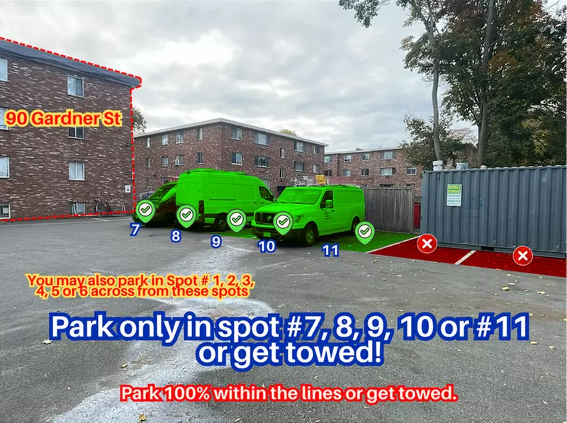 Parking at 90 Gardner St. - Lot