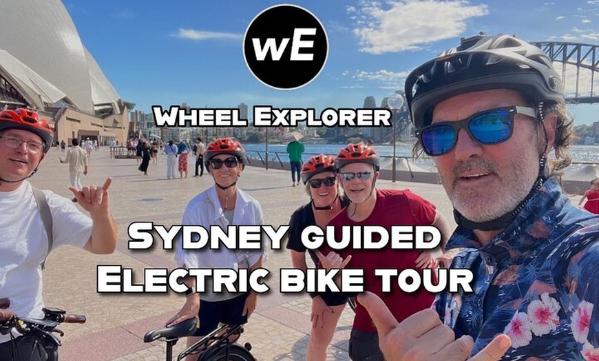 Image 1: Guided Electric Bike Tour of Sydney with Bluetooth helmets
